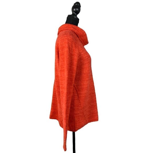 MANGUUN Oversized Orange Knit Sweater Size Medium - Picture 2 of 11